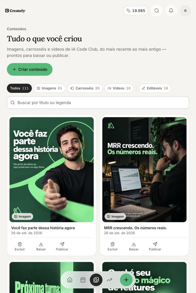 Biblioteca de conteúdos criados para a marca IA Code Club